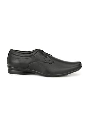 black synthetic & mesh laceup derbies - 17529101 - Standard Image - 2