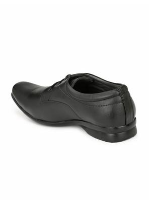 black synthetic & mesh laceup derbies - 17529101 - Standard Image - 3