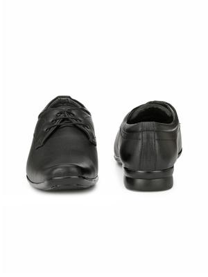 black synthetic & mesh laceup derbies - 17529101 - Standard Image - 4