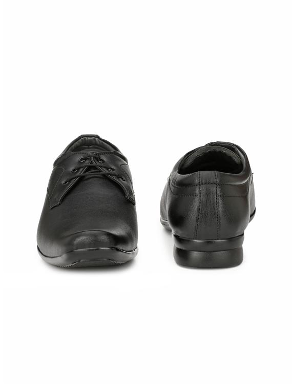 black synthetic & mesh laceup derbies - 17529101 - Zoom Image - 4
