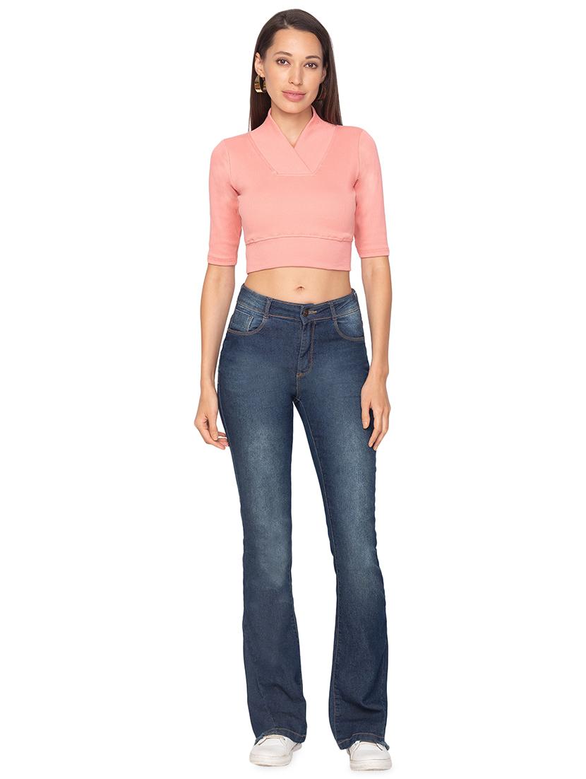 v-neck crop tee - 17529580 - Zoom Image - 4