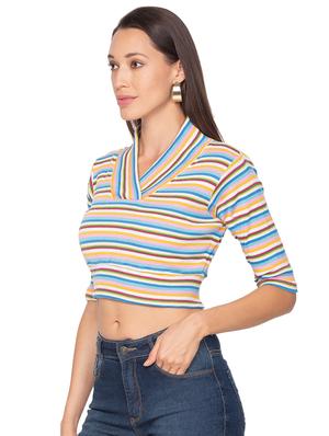 v-neck striped tee - 17529582 - Standard Image - 2