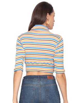 v-neck striped tee - 17529582 - Standard Image - 3