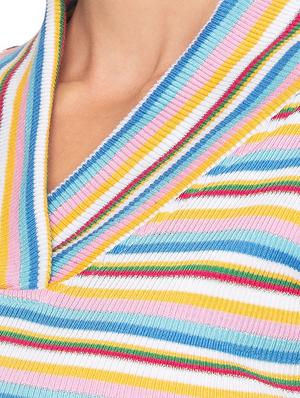 v-neck striped tee - 17529582 - Standard Image - 5