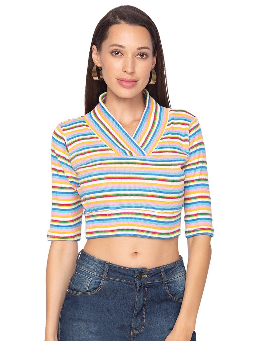 v-neck striped tee - 17529582 - Zoom Image - 1