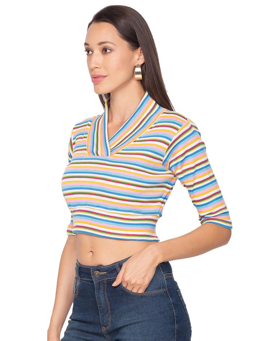v-neck striped tee - 17529582 - Zoom Image - 2