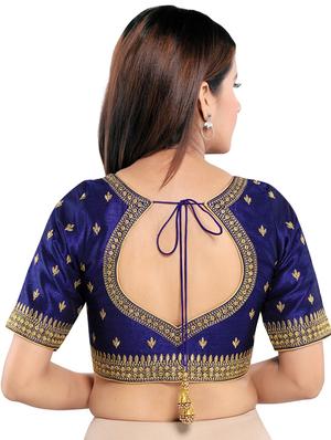 navy blue embroidered blouse - 17529585 - Standard Image - 3