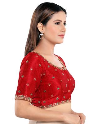 blood red embroidered blouse - 17529588 - Standard Image - 2