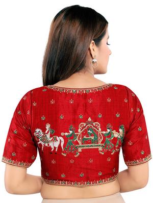 blood red embroidered blouse - 17529588 - Standard Image - 3