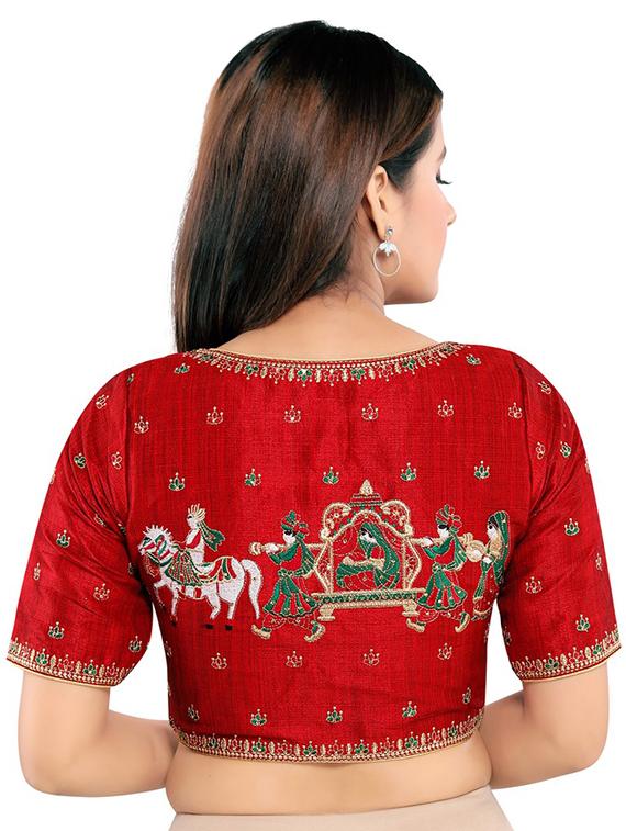 blood red embroidered blouse - 17529588 - Zoom Image - 3
