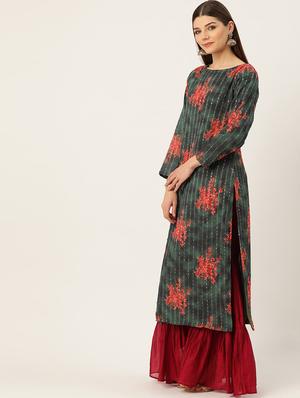 floral kurta sharara set - 17529937 - Standard Image - 4