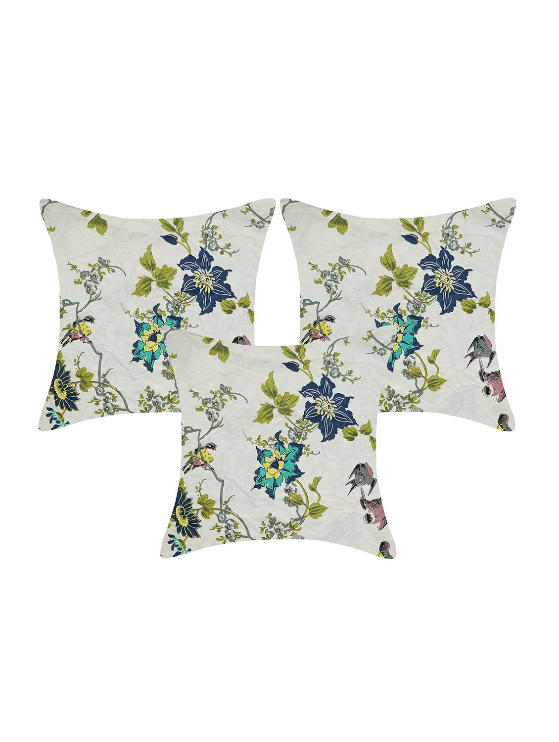 indhome life pure cotton 16x16 inches reversible cushion cover set of 3 - 17530067 - Zoom Image - 1