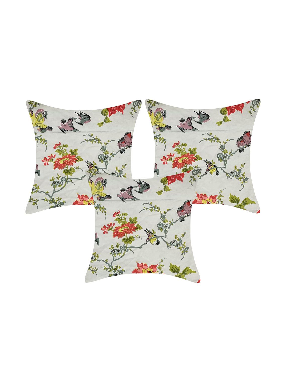 indhome life pure cotton 16x16 inches reversible cushion cover set of 3 - 17530068 - Zoom Image - 1