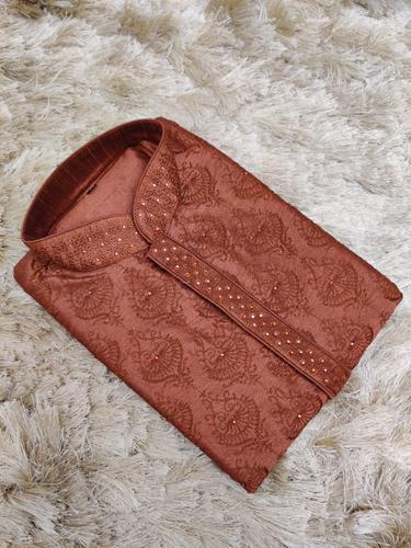 embroidered kurta pajama set - 17530273 - Standard Image - 1