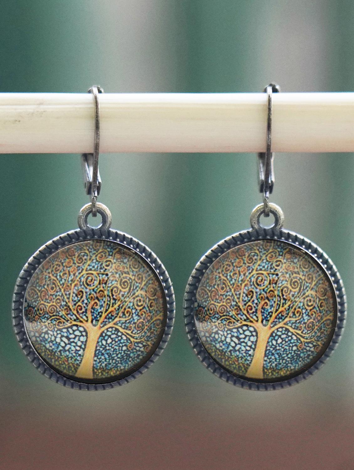 multi colored metal drop earring - 17530297 - Zoom Image - 1