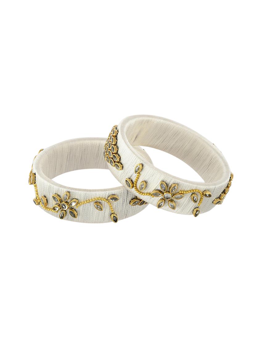 white brass bangle - 17530554 - Zoom Image - 2