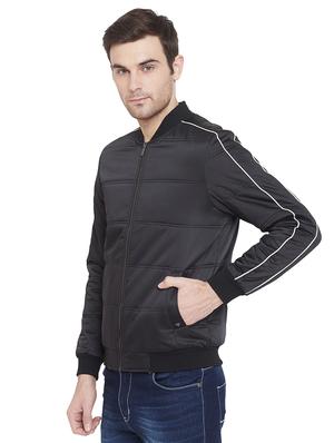 black solid quilted jacket - 17531138 - Standard Image - 2