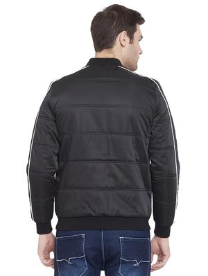 black solid quilted jacket - 17531138 - Standard Image - 3