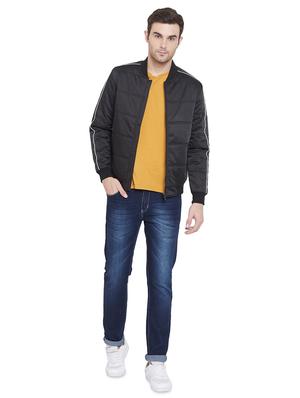 black solid quilted jacket - 17531138 - Standard Image - 4