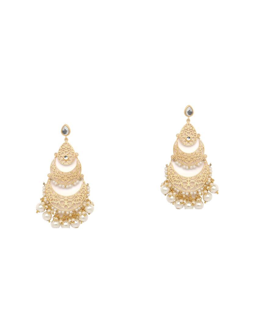 gold brass chandballi earring - 17531218 - Zoom Image - 2