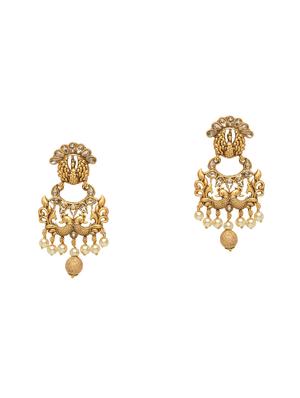 gold metal drop earring - 17531224 - Standard Image - 2