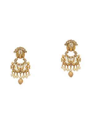 gold metal drop earring - 17531224 - Standard Image - 3
