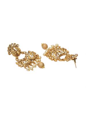 gold metal drop earring - 17531224 - Standard Image - 4