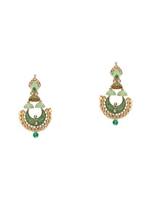 green metal chandellier earring - 17531226 - Standard Image - 2