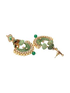 green metal chandellier earring - 17531226 - Standard Image - 3