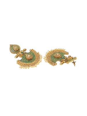 green metal chandellier earring - 17531227 - Standard Image - 3