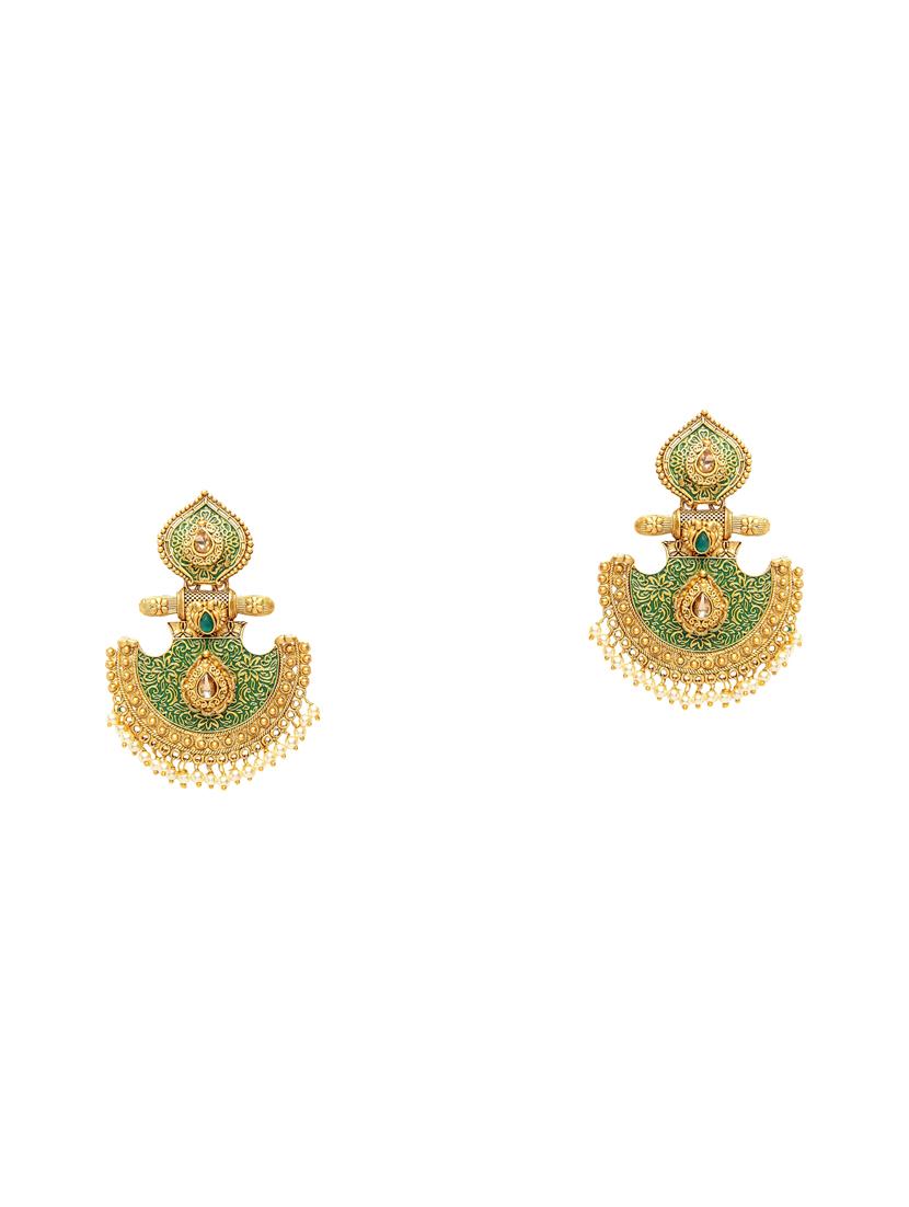 green metal chandellier earring - 17531227 - Zoom Image - 2