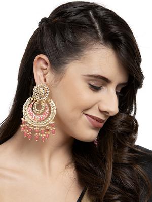 red metal chandballi earring - 17531228 - Standard Image - 2