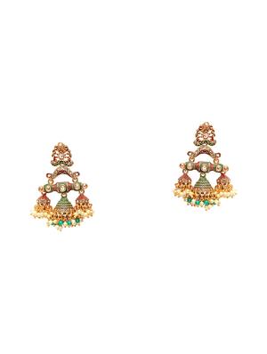 multi colored metal jhumka earring - 17531232 - Standard Image - 2