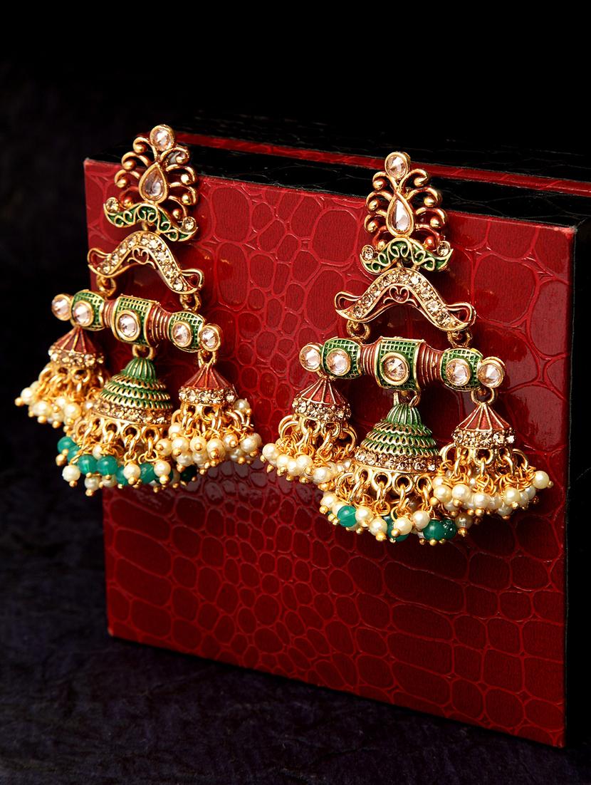 multi colored metal jhumka earring - 17531232 - Zoom Image - 1