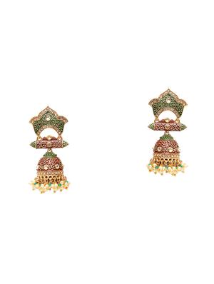 multi colored metal jhumka earring - 17531238 - Standard Image - 2
