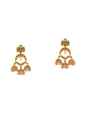 gold metal jhumka earring - 17531252 - Standard Image - 2
