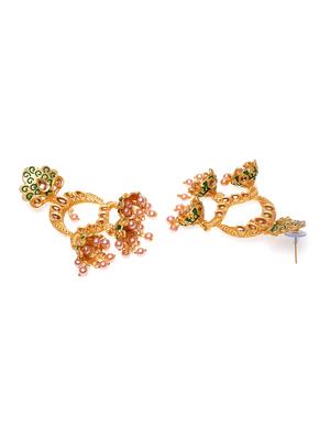 gold metal jhumka earring - 17531252 - Standard Image - 3