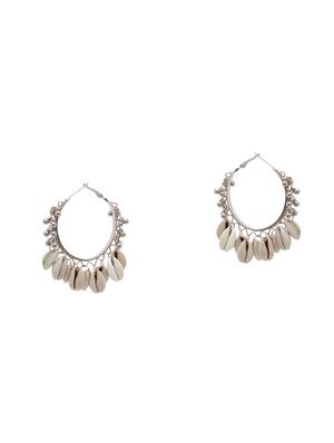 silver metal hoop earring - 17531254 - Standard Image - 2