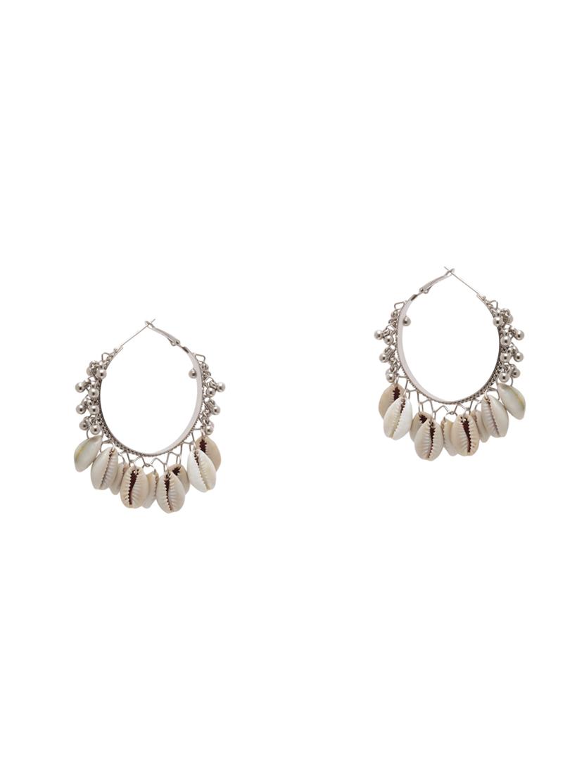 silver metal hoop earring - 17531254 - Zoom Image - 2