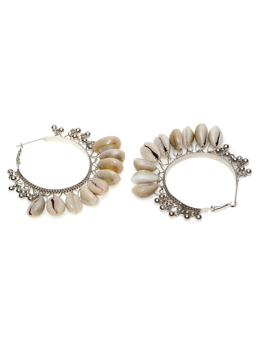 silver metal hoop earring - 17531254 - Zoom Image - 3