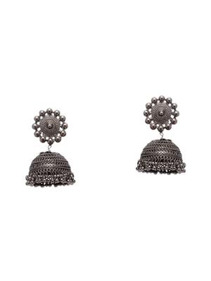 black metal jhumka earring - 17531255 - Standard Image - 2