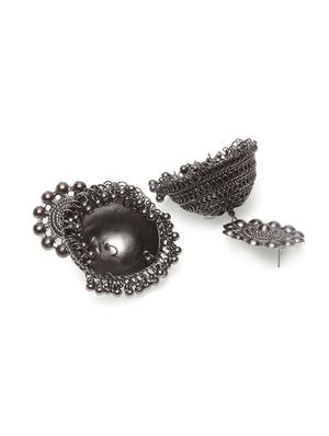 black metal jhumka earring - 17531255 - Standard Image - 3