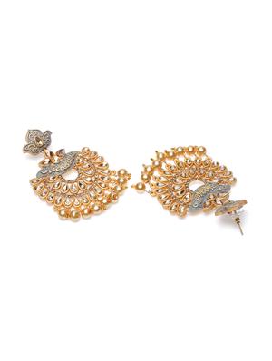 gold metal chandellier earring - 17531262 - Standard Image - 3