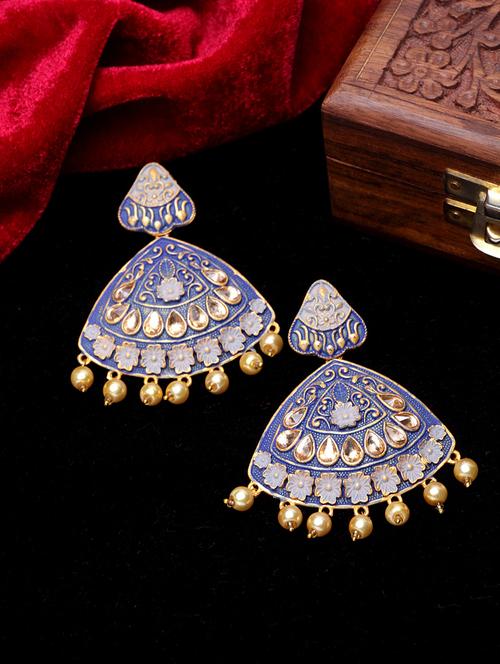 blue metal drop earring - 17531264 - Standard Image - 1