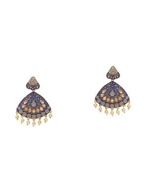 blue metal drop earring - 17531264 - Standard Image - 2