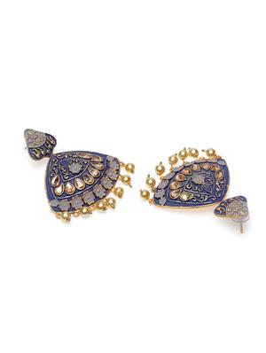 blue metal drop earring - 17531264 - Standard Image - 3