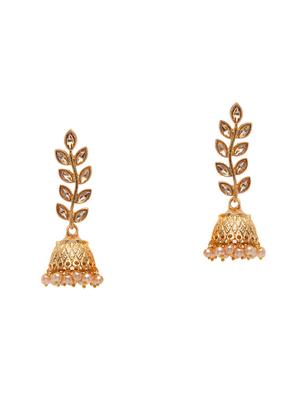 gold metal jhumka earring - 17531265 - Standard Image - 2