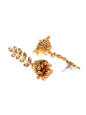 gold metal jhumka earring - 17531265 - Standard Image - 3