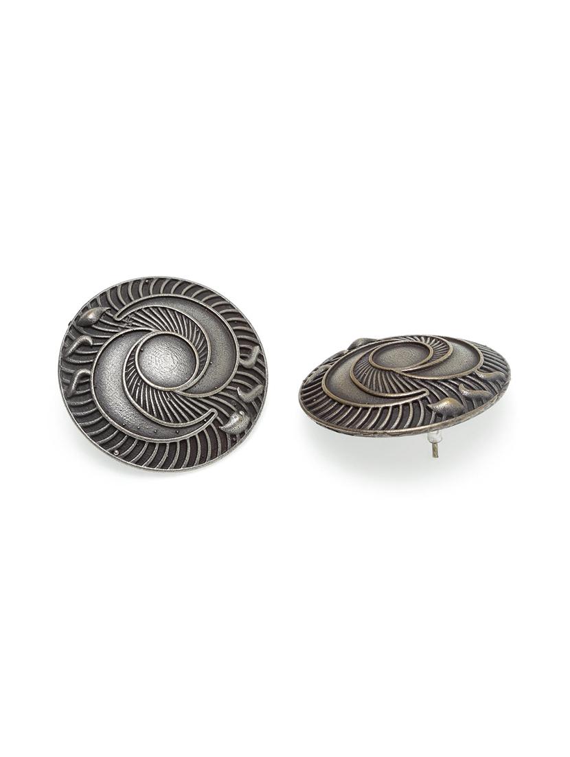 silver brass studs earring - 17531275 - Zoom Image - 3