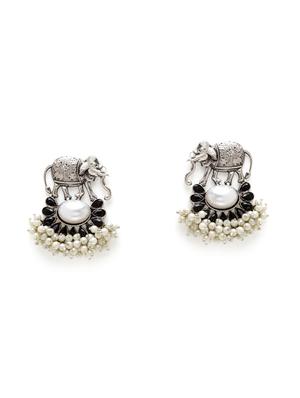silver brass drop earring - 17531284 - Standard Image - 2